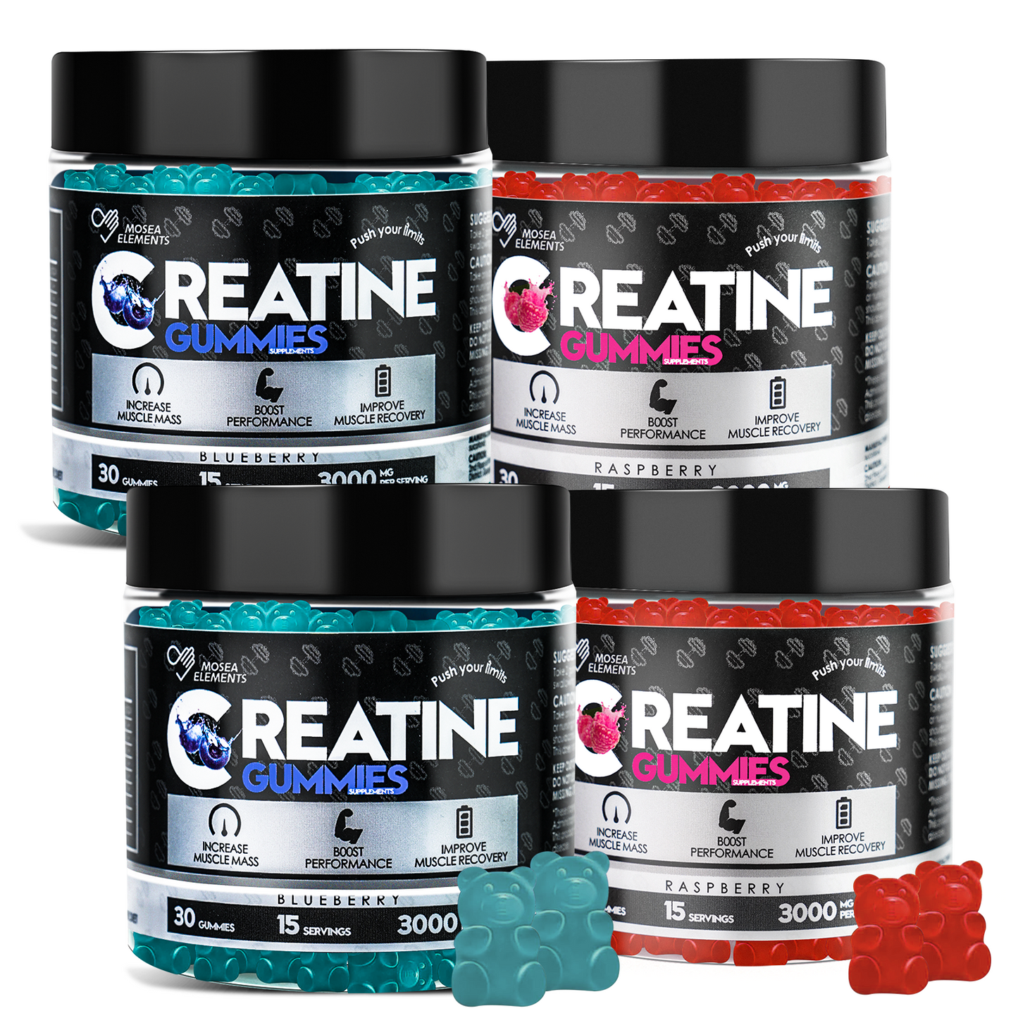 Creatine Gummies – Mixed Flavor – 5g creatine per serving, multi-flavor energy boost (30 gummies)