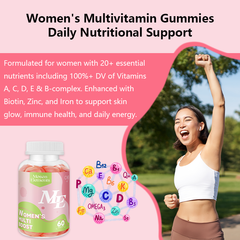 Women's Multivitamin Gummies – Daily Essential Vitamins A, C, D, E, B12, Zinc & Biotin – Energy, Immunity & Beauty Support – Vegan, Non-GMO – 60 Gummies