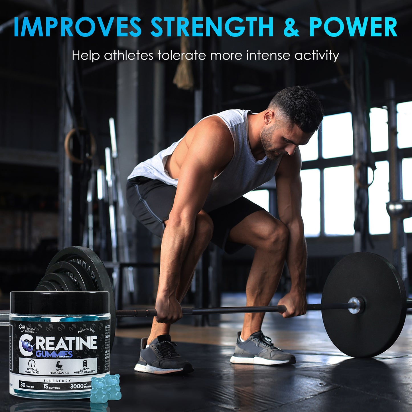 Creatine Monohydrate Gummies – 5g creatine per serving for muscle & energy support (30 gummies)