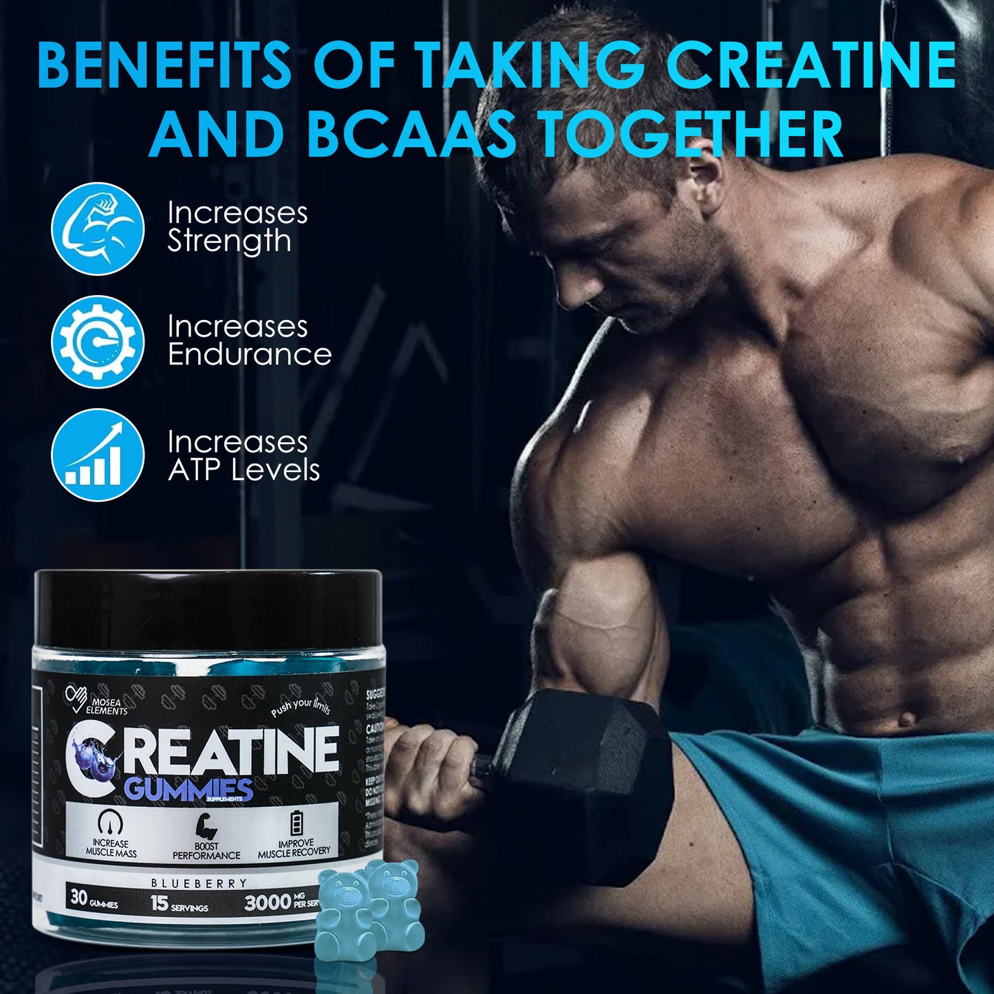 Creatine Monohydrate Gummies – 5g creatine per serving for muscle & energy support (30 gummies)