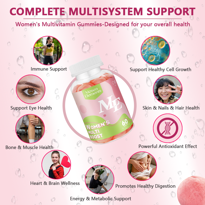 Women's Multivitamin Gummies – Daily Essential Vitamins A, C, D, E, B12, Zinc & Biotin – Energy, Immunity & Beauty Support – Vegan, Non-GMO – 60 Gummies