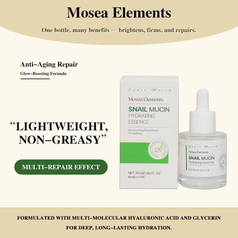 MOSEA ELEMENTS Snail Collagen Boosting Serum | Deep Nourishment & Repair | 30ml | Boost Skin Elasticity & Radiance