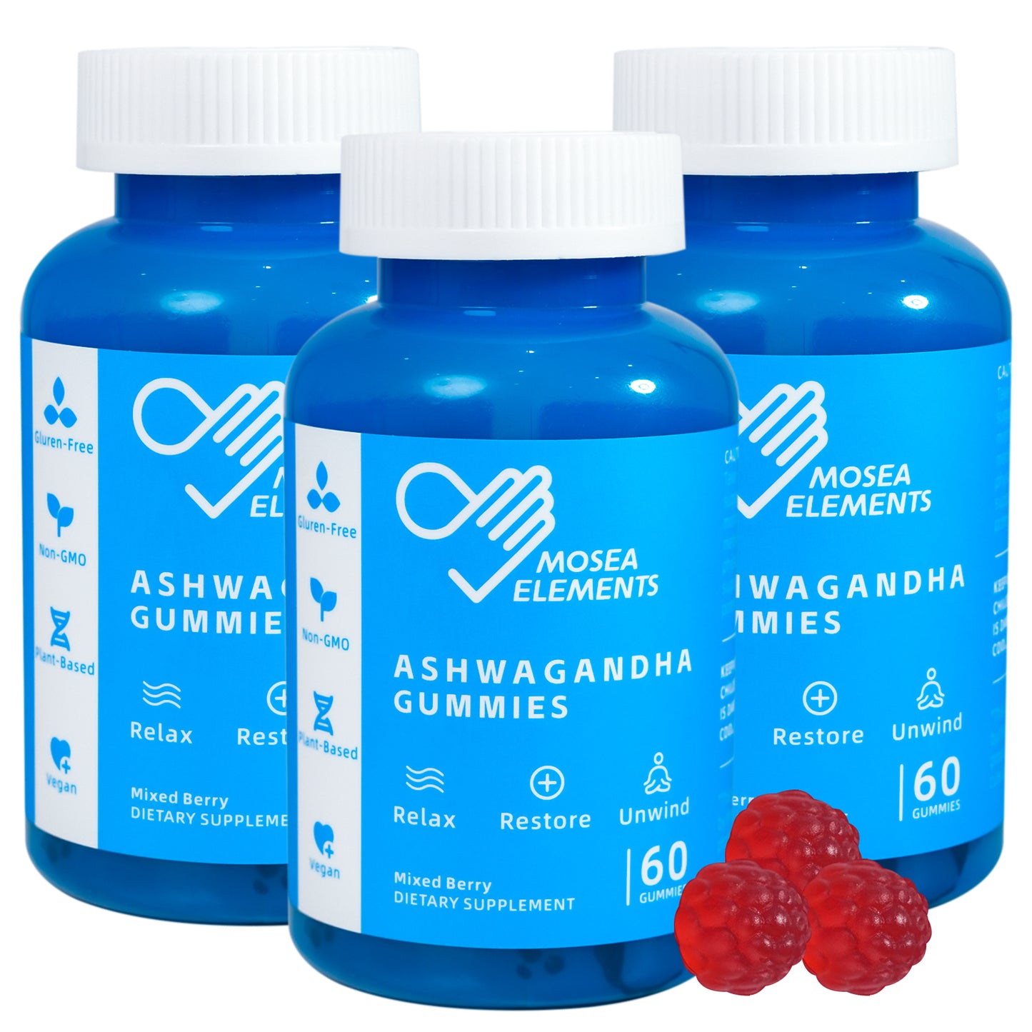 Ashwagandha Gummies – Stress relief & sleep support with Ashwagandha & Vitamin D2 (60 gummies)
