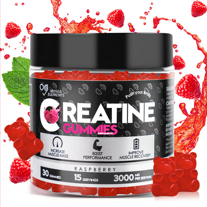 Creatine Monohydrate Gummies – 5g creatine per serving for muscle & energy support (120 gummies)Raspberry flavor