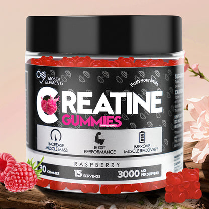 Creatine Monohydrate Gummies – 5g creatine per serving for muscle & energy support (120 gummies)Raspberry flavor