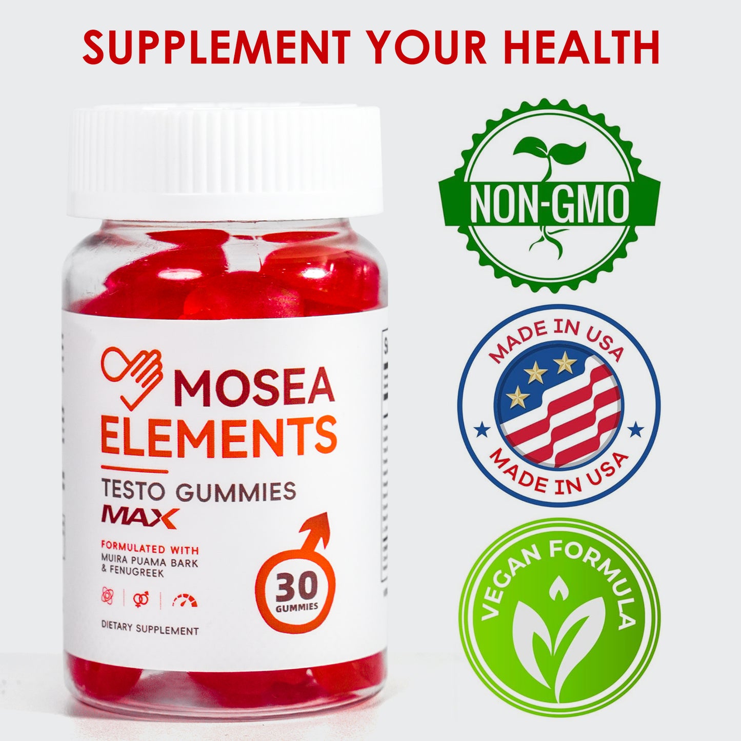 Testo Gummies MAX – Male energy booster for muscle growth & strength (30 gummies)