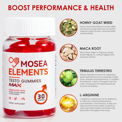 Testo Gummies MAX – Male energy booster for muscle growth & strength (30 gummies)