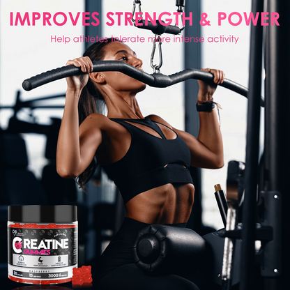 Creatine Monohydrate Gummies – 5g creatine per serving for muscle & energy support (120 gummies)Raspberry flavor