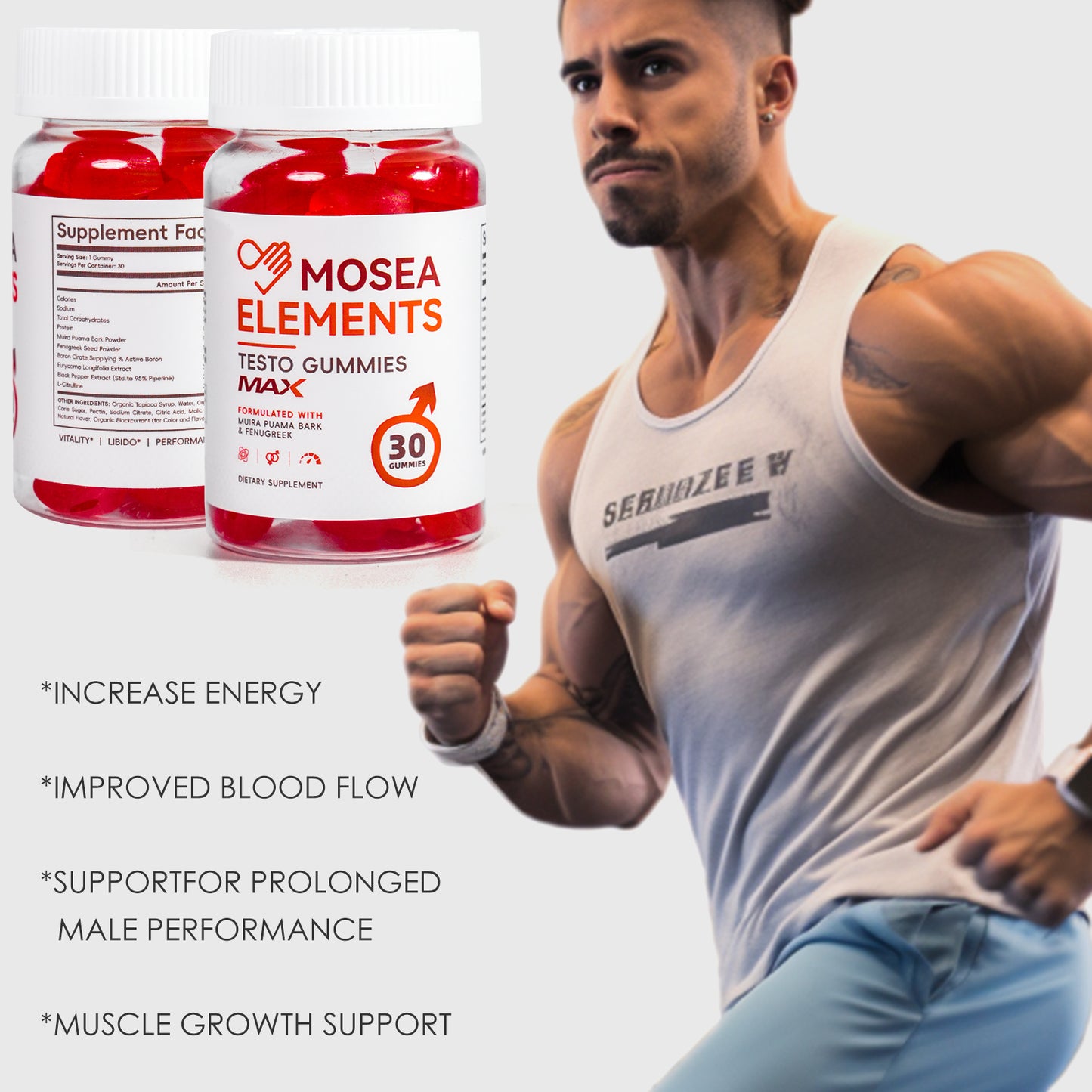 Testo Gummies MAX – Male energy booster for muscle growth & strength (30 gummies)
