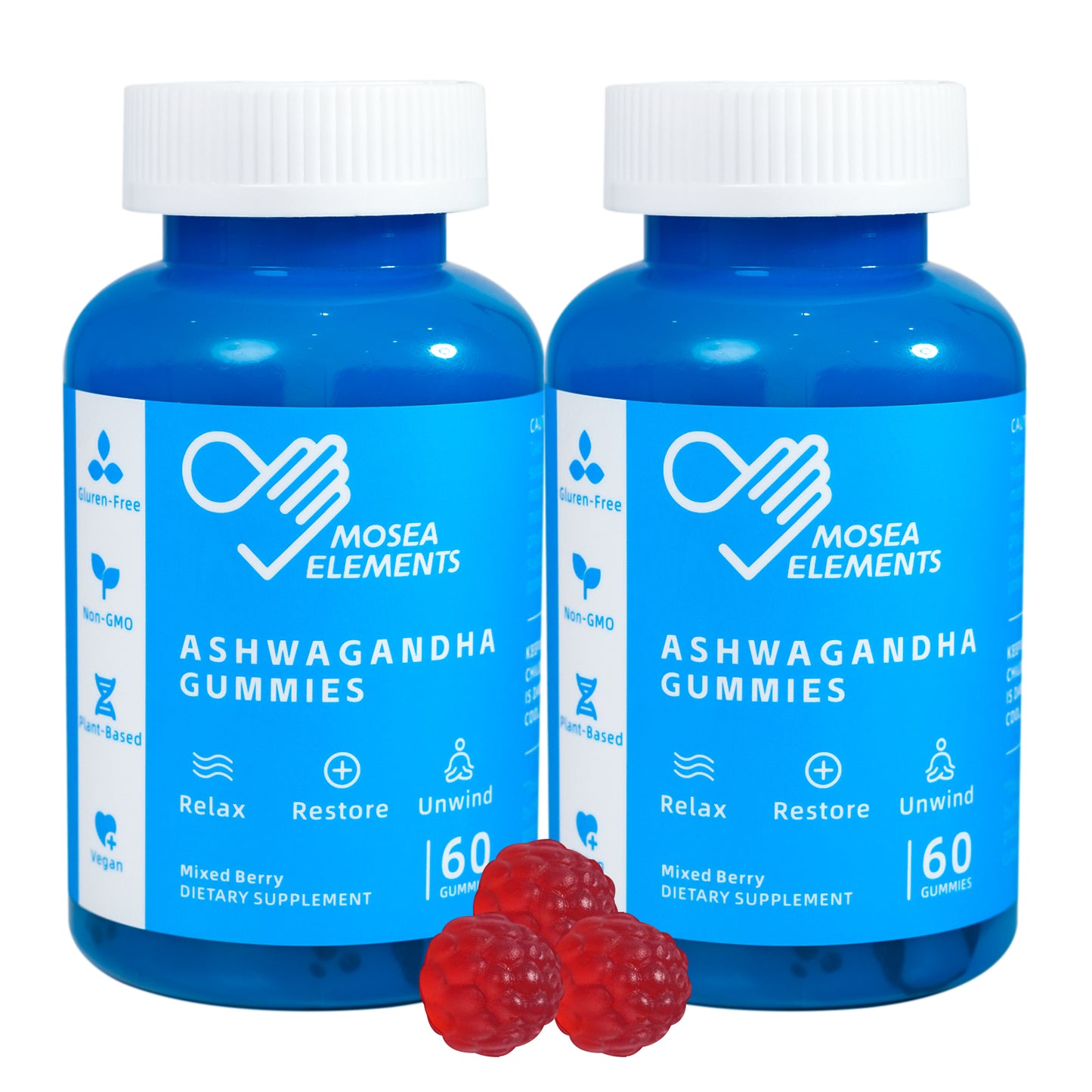 Ashwagandha Gummies – Stress relief & sleep support with Ashwagandha & Vitamin D2 (60 gummies)