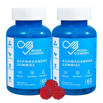 Ashwagandha Gummies – Stress relief & sleep support with Ashwagandha & Vitamin D2 (60 gummies)