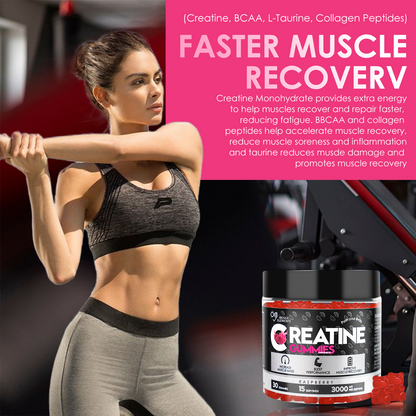 Creatine Monohydrate Gummies – 5g creatine per serving for muscle & energy support (120 gummies)Raspberry flavor